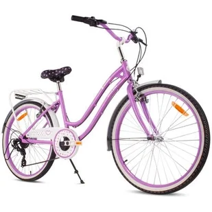 Rower młodzieżowy SUN BABY Heart Bike 24 cale dla dziewczynki Fioletowy - Rowery - miniaturka - grafika 1