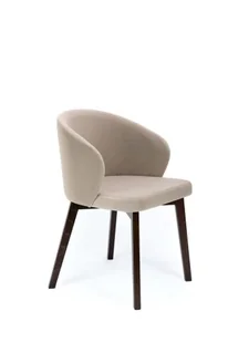Flavio 5 krzesło tapicerowane beżowe nogi kolor orzech - Krzesła - miniaturka - grafika 1