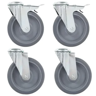 VidaXL 8 kółek skrętnych z otworem na śrubę, 125 mm 277896         VidaXL - Kółka i bloczki - miniaturka - grafika 1