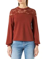 Bluzki damskie - ONLY Women's ONLCATALINA L/S O-Neck Plain SWT Bluzka z okrągłym dekoltem, Burnt Henna, S - miniaturka - grafika 1