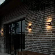 Lampy ogrodowe - Nordlux Kinkiet zewnętrzny Sibelis, E27, tworzywo sztuczne, brązowy metalik - miniaturka - grafika 1