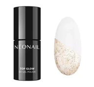 Lakiery hybrydowe - NeoNail UV GEL POLISH - TOP GLOW GOLD SAND - Top hybrydowy z błyszczącymi drobinkami - 7,2 ml - 9067-7 - miniaturka - grafika 1
