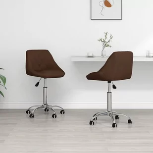 shumee shumee Obrotowe krzesła stołowe 2 szt. brązowe sztuczna skóra - Krzesła - miniaturka - grafika 1