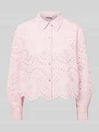 Bluzki damskie - Bluzka koszulowa o kroju relaxed fit z czystej bawełny model ‘VALAIS’ - miniaturka - grafika 1