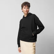 Bluzy damskie - Damska bluza dresowa nierozpinana z kapturem Outhorn OTHWSS24TSWSF1154 - czarna - miniaturka - grafika 1