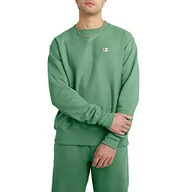 Bluzy męskie - Champion Męska bluza z odwróconym splotem, Lewa klatka piersiowa zielona a C, XL, Lewa pierś zielona a C, XL - miniaturka - grafika 1
