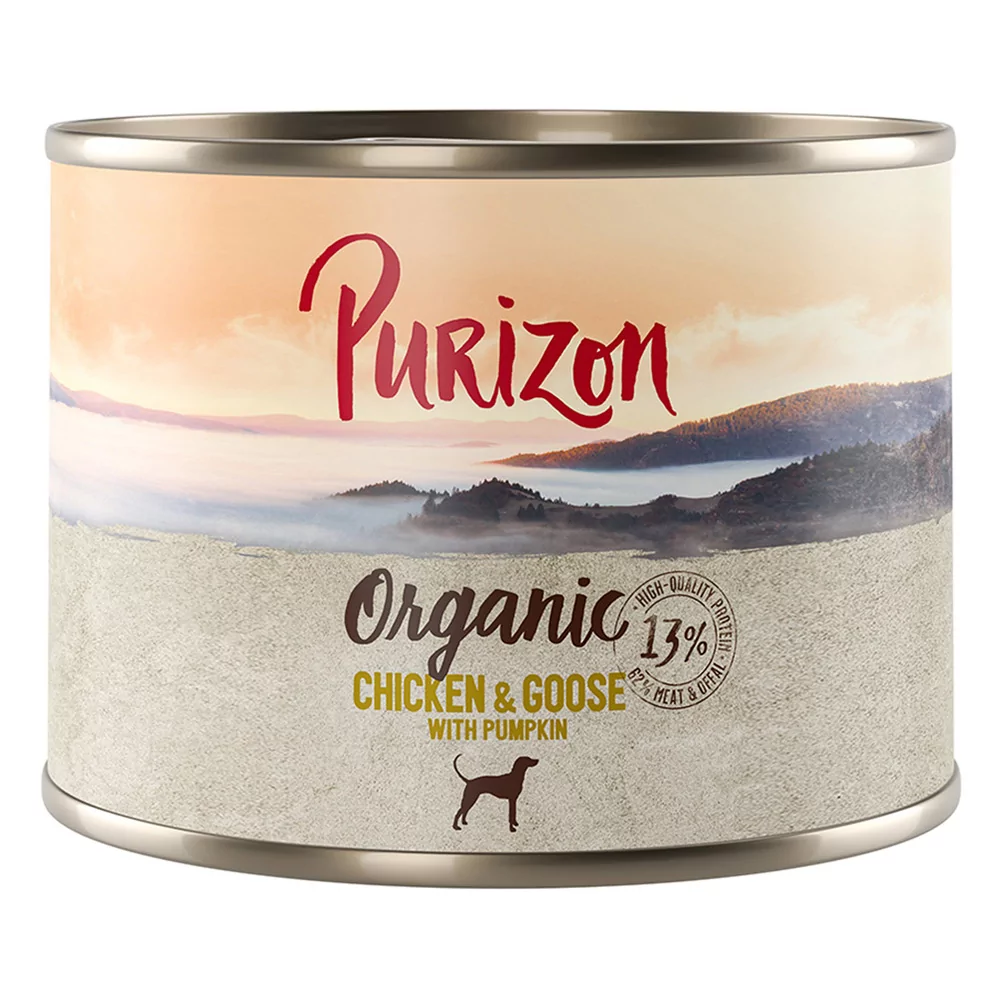 Korzystny pakiet Purizon Organic, 12 x 200 g - Kurczak i gęś z dynią