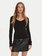 Bluzki damskie - Calvin Klein Jeans Bluzka J20J224197 Czarny Slim Fit - miniaturka - grafika 1