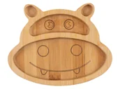 Miseczki i talerzyki dla dzieci - Wenko Bambusowa tacka/talerzyk dziecięcy Hipopotam - miniaturka - grafika 1