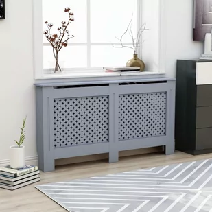 vidaXL Osłona na kaloryfer, antracytowa, 152x19x81 cm, MDF - Akcesoria grzewcze - miniaturka - grafika 1