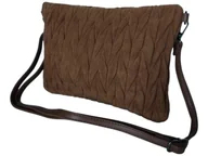 Torebki damskie - Torebka Damska Listonoszka Na Ramię, Pikowana Kopertówka, Tkanina Welurowa - miniaturka - grafika 1