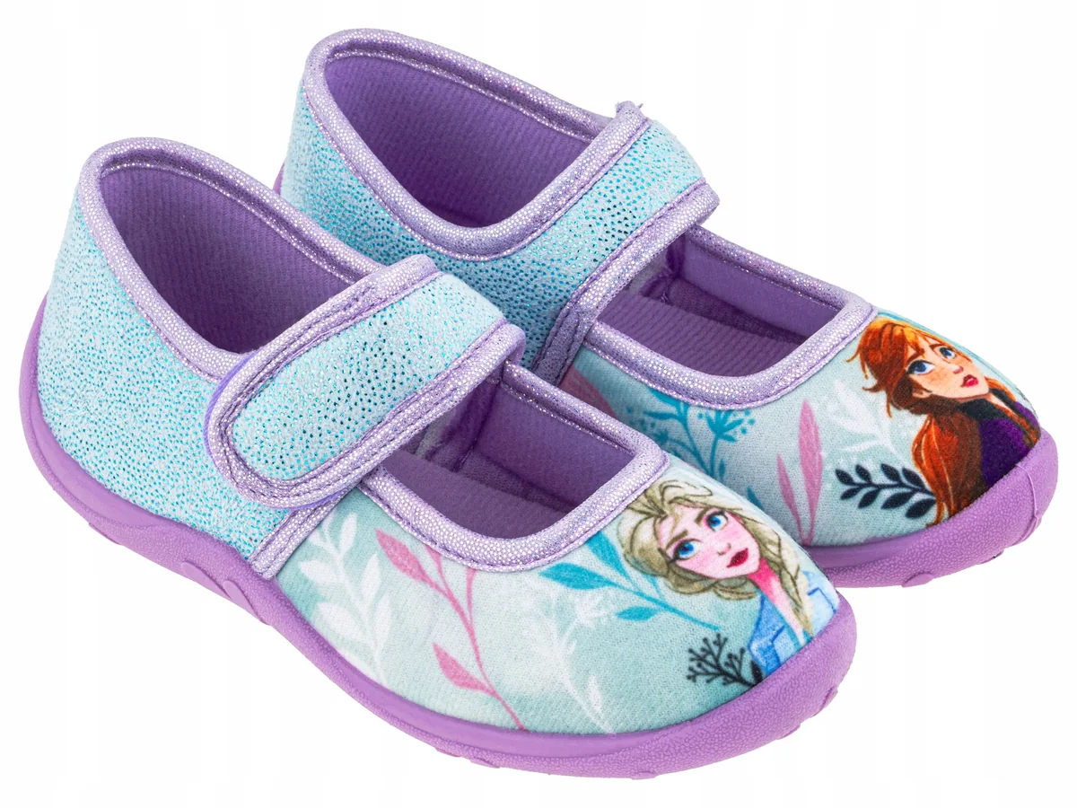 Kapcie Papcie Baleriny domowe przedszkolne na rzepy Frozen Kraina Lodu r.32