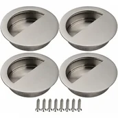 Zawiasy, okucia i inne akcesoria - Uchwyt - stal nierdzewna - wpuszczany - do szuflad, szafek -4 sztuki - 50 mm - srebrne - miniaturka - grafika 1