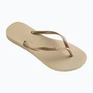 Klapki i japonki damskie - Japonki damskie Havaianas Slim sand grey / light golden - miniaturka - grafika 1