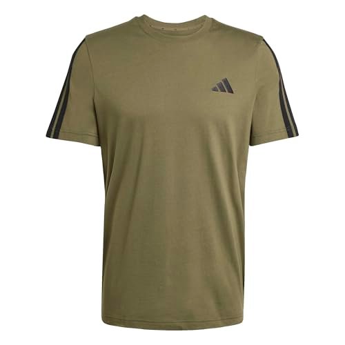 adidas Mężczyźni ADIDAS MEN 3-STRIPES T-SHIRT, olive strata, XS