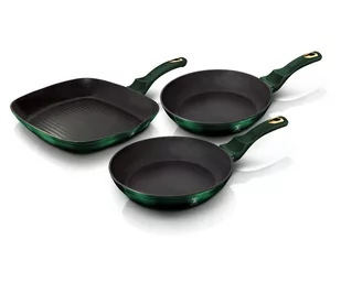 Berlinger Haus Patelnia Zestaw 3 patelni tytanowych Emerald BH/6167 BH/6167 - Zestawy garnków i patelni - miniaturka - grafika 2