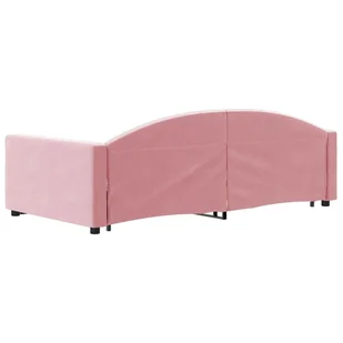 Sofa rozsuwana z szufladami, różowa, 90x200 cm, aksamit Lumarko! - Łóżka - miniaturka - grafika 6