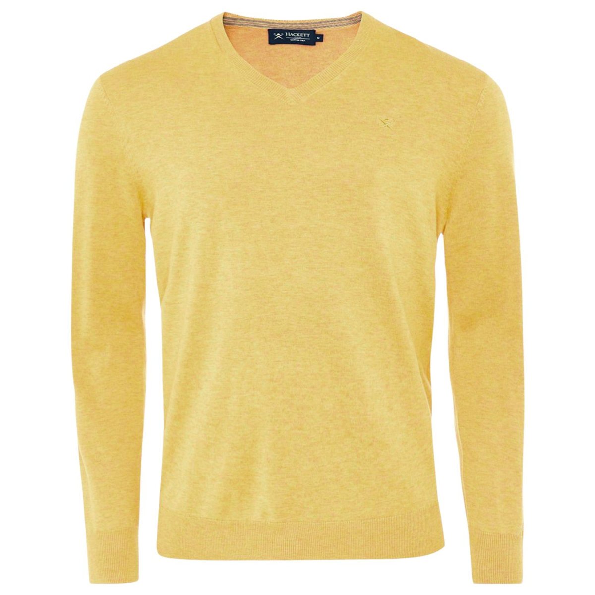 Sweter męski Hackett London V-Neck bawełna jedwab żółty-M