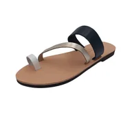 Klapki i japonki damskie - Klapki damskie z trzema paskami ze skóry naturalnej SANDINISTA S4109A [Rozmiar: 39] - miniaturka - grafika 1