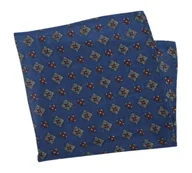 Apaszki i szaliki męskie - Poszetka Niebieska, Wzór Geometryczny, Męska, Cienka, Delikatna, Elegancka -CHATTIER - Chattier - miniaturka - grafika 1