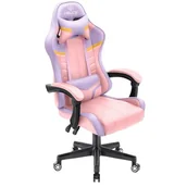 Fotele gamingowe - Fotel gamingowy Hell's Chair HC- 1004 KIDS Różowy Colorful - miniaturka - grafika 1