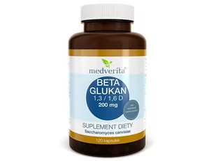 Medverita Medverita, Beta Glukan 1,3/1,6 D, 200 mg, 120 kapsułek - Witaminy i minerały dla sportowców - miniaturka - grafika 1