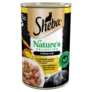 SHEBA puszka 24x400g Nature's Collection – mokra pełnoporcjowa karma dla dorosłych kotów, koktajl drobiowy z wątróbką i olejem z ryb z przybraniem z marchewki, w terynie - Mokra karma dla kotów - miniaturka - grafika 2