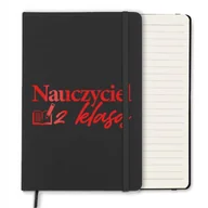 Notesy i bloczki - NOTES CZARNY A5 Z GUMKĄ W LINIE ORGINALNY PREZENT DLA NAUCZYCIELA RED WZORY - miniaturka - grafika 1