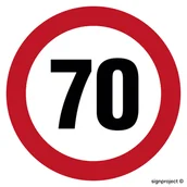 Systemy ekspozycyjne i znaki informacyjne - SA004 OGRANICZENIE PRĘDKOŚCI 70, FN - FOLIA SAMOPRZYLEPNA; (300X300MM) - miniaturka - grafika 1