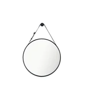 Lustra - Lustro okrągłe Barbier czarne na pasku śr. 57 cm z uchwytem Inspire - miniaturka - grafika 1
