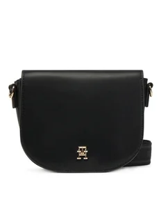 Tommy Hilfiger Torebka Th Logotape Saddle Bag AW0AW17184 Czarny - Torebki damskie - miniaturka - grafika 1