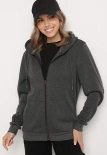 Ciemnoszara Rozpinana Bluza z Bawełną i Kapturem Typu Oversize Diosa - Bluzy męskie - miniaturka - grafika 1