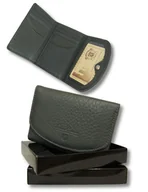 Portfele - Skórzany mały portfel damski Stefania Szary - miniaturka - grafika 1