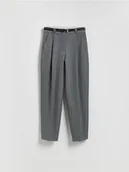 Spodnie damskie - Reserved - Cygaretki z paskiem - ciemnoszary - miniaturka - grafika 1