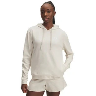Damska bluza dresowa nierozpinana z kapturem Under Armour UA Rival Terry Hoodie - beżowa - UNDER ARMOUR - Bluzy damskie - miniaturka - grafika 1