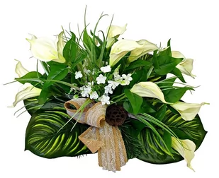 STROIK NA POMNIK KOMPOZYCJA KWIATOWA NA GRÓB - Sztuczne kwiaty - miniaturka - grafika 1