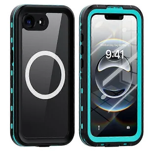 Seria REDPEPPER Dot + kompatybilna z etui na telefon iPhone 16e kompatybilna z wodoodporną przezroczystą osłoną telefonu MagSafe IP68 Niebieski - Etui i futerały do telefonów - miniaturka - grafika 1