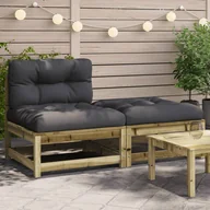 Sofy ogrodowe - Ogrodowa sofa bez podłokietników, z poduszkami i podnóżkiem Lumarko! - miniaturka - grafika 1