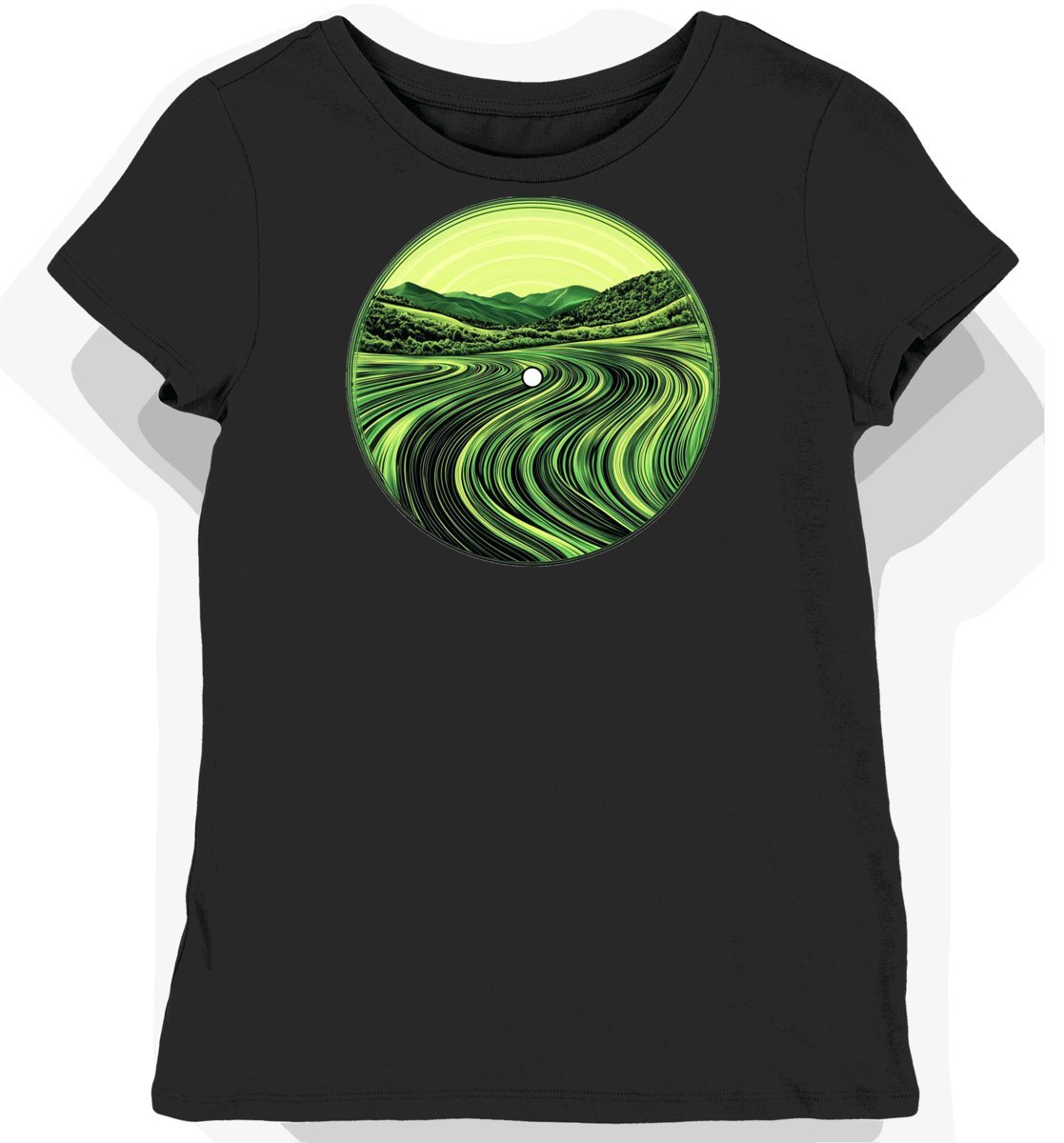 Koszulka damska czarna z motywem plażowych fal XS