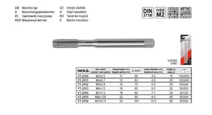 Yato gwintownik maszynowy HSS M2 M16 YT-2946 - Gwintowniki - miniaturka - grafika 1