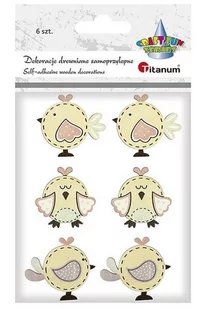 Titanum Drewniane ptaszki 42x38/36x37/42x37mm mix 6szt - Pozostałe akcesoria dla plastyków - miniaturka - grafika 1