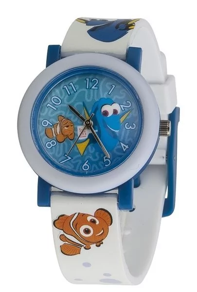 Finding Dory Stosuje się dorie fid15 analogowy zegarek na rękę z niebieskim cyferblatem i bransoletka z białego tworzywa sztucznego, dla dzieci, kwarcowy FID15