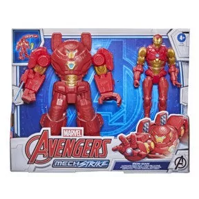 Hasbro MARVEL Marvel Avengers Mech Strike 20 cm super bohater figurka zabawka Ultimate Mech Suit Iron Man, dla dzieci w wieku od 4 lat F1668 - Figurki dla dzieci - miniaturka - grafika 1