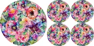 Obrusy i serwetki - Zestaw podkładek na stół okrągłych 1+4 - FLORA - miniaturka - grafika 1