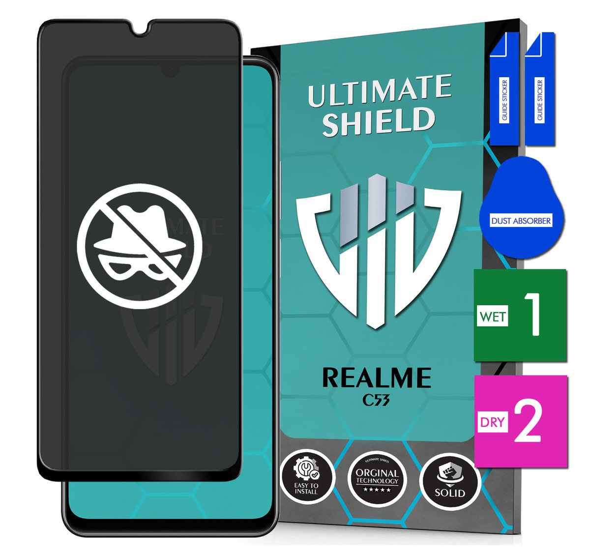 Szkło Prywatyzujące Do Realme C53 Antyszpiegowskie Hartowane 9H 5D