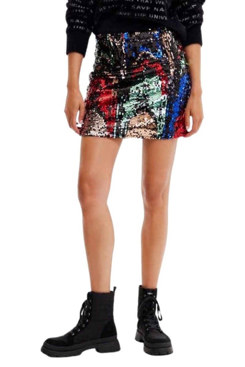 Spódnica damska Desigual Fiesta mini w cekiniki-XL