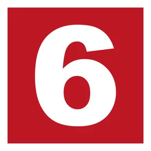 BC026 LICZBA 6, KN - FOLIA PODŁOGOWA NIEŚWIECĄCA; (500X500MM) - Systemy ekspozycyjne i znaki informacyjne - miniaturka - grafika 1