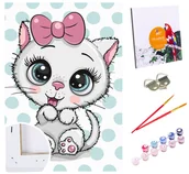 Malowanie po numerach - Zestaw Do Malowania Po Numerach, 20X30 Cm, Biała Kotka - miniaturka - grafika 1