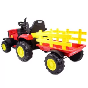 Mega Traktor Na Akumulator Z Przyczepą Czerwony /hl3388 - Pojazdy elektryczne dla dzieci - miniaturka - grafika 4