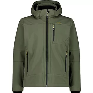 Kurtki męskie - CMP męska kurtka Softshell z odpinanym kapturem, Oil Green-Czarny, 54 - grafika 1